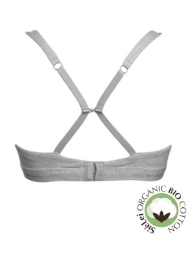 Хлопковый бралетт без косточек Sielei NATURAL COTTON 1454 grigio melange, Цвет: grigio melange, Размеры: 75B, изображение 4