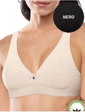 Хлопковый бралетт без косточек Sielei NATURAL COTTON 1454 nero, Цвет: nero (черный), Размеры: 85B