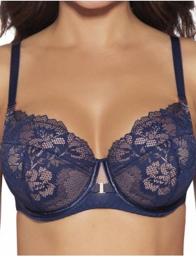 Кружевной бюстгальтер с поролоном Ava YUCCA 1939 U темно-синий, Цвет: темно-синий, Размеры: 75D