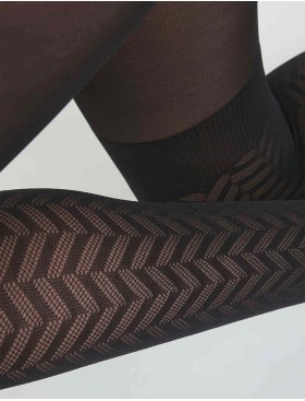 Фантазийные колготки Dim 0CVG STYLE herringbone patterns, Цвет: черный, Размеры: 3/4, изображение 3