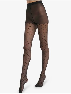 Фантазийные колготки Dim 0CVB STYLE logo pattern, Цвет: черный, Размеры: 3/4