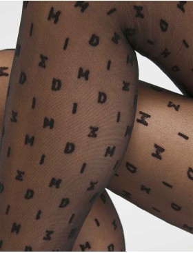 Фантазийные колготки Dim 0CVB STYLE logo pattern, Цвет: черный, Размеры: 3/4, изображение 2