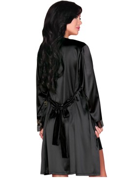 Атласный пеньюар LIVIA CORSETTI LC 90367 NATASHA SZLAFROK, Цвет: черный, Размеры: S/M, изображение 2