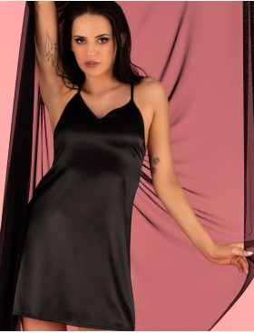 Атласная сорочка LIVIA CORSETTI LC 90519 MIRDAMA KOSZULA BLACK, Цвет: черный, Размеры: M