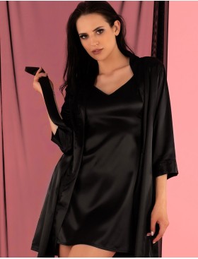 Атласная сорочка LIVIA CORSETTI LC 90519 MIRDAMA KOSZULA BLACK, Цвет: черный, Размеры: M, изображение 3