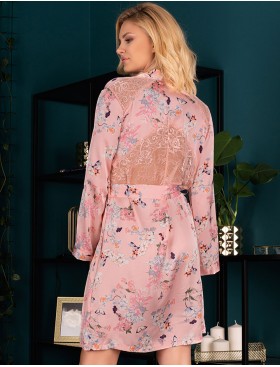 Атласный пеньюар LIVIA CORSETTI LC 90599 MARNIVMA SZLAFROK, Цвет: пудровый, Размеры: S/M, изображение 2