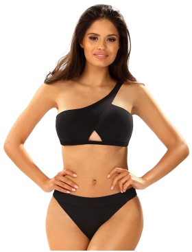 Черный купальник с ассиметричной бретелью Lorin L1188/3, Цвет: черный, Размеры: S