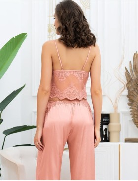 Шелковый комплект-тройка с брюками Mia-Amore AURELIA 3896 чайная роза, Цвет: чайная роза, Размеры: S, изображение 3