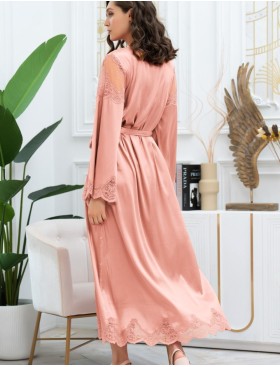 Шелковый халат длиной в пол Mia-Amore AURELIA 3899 чайная роза, Цвет: чайная роза, Размеры: L/XL, изображение 2