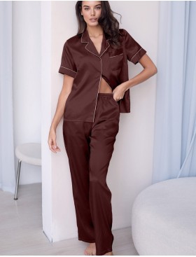 Пижама атласная Mia-Mella JULIA 8734 шоколадный, Цвет: шоколадный, Размеры: M