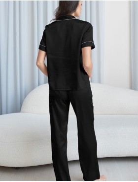 Пижама атласная Mia-Mella JULIA 8734 черный, Цвет: черный, Размеры: S, изображение 2