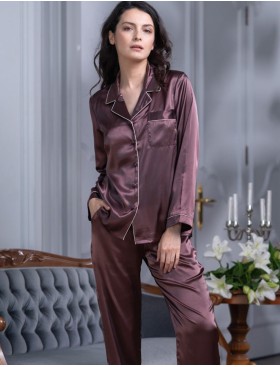 Атласный пижамный комплект тройка Mia-Mella JULIA 8735 шоколадный, Цвет: шоколадный, Размеры: S, изображение 2