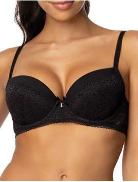 Бюстгальтер балконет с пуш-ап MAT PATRICE czarny M-0199-11, Цвет: черный, Размеры: 70F