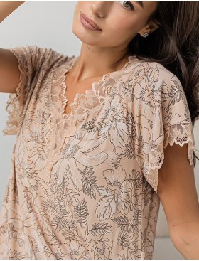 Длинная ночная сорочка Mia-Amore NELLY 1948, Цвет: бежевый, Размеры: 5XL, изображение 5