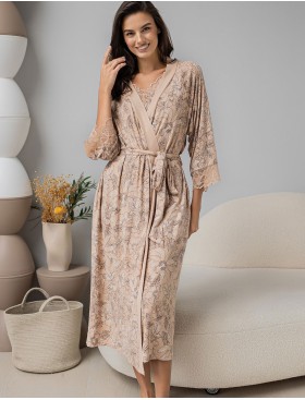 Халат женский трикотажный Mia-Amore NELLY 1949, Цвет: бежевый, Размеры: 2XL/3XL