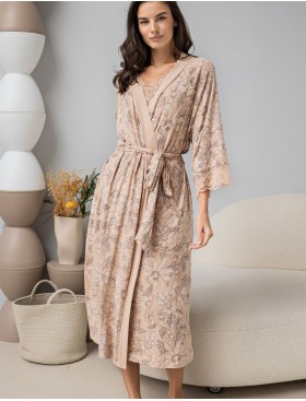 Халат женский трикотажный Mia-Amore NELLY 1949, Цвет: бежевый, Размеры: 2XL/3XL, изображение 3