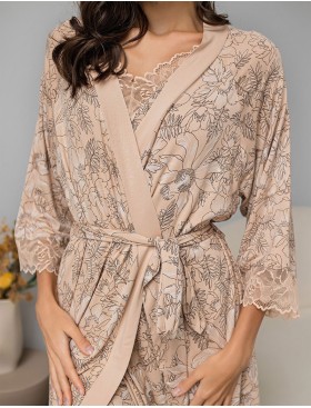 Халат женский трикотажный Mia-Amore NELLY 1949, Цвет: бежевый, Размеры: 2XL/3XL, изображение 4