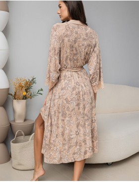 Халат женский трикотажный Mia-Amore NELLY 1949, Цвет: бежевый, Размеры: 2XL/3XL, изображение 2