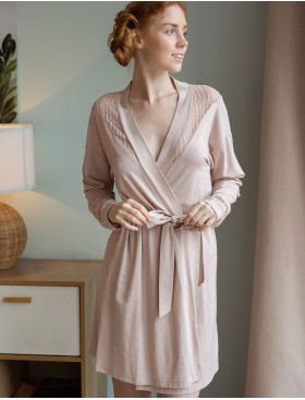 Легкий халат с длинными рукавами Opium К-16, Цвет: розовый, Размеры: S