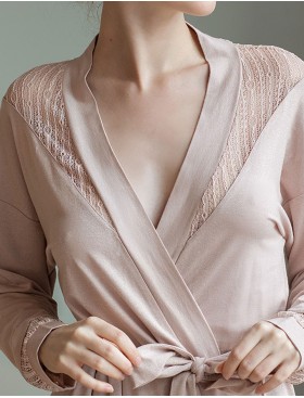 Легкий халат с длинными рукавами Opium К-16, Цвет: розовый, Размеры: S, изображение 3