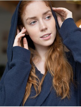 Женский халат с капюшоном Opium К-17, Цвет: синий, Размеры: S, изображение 3