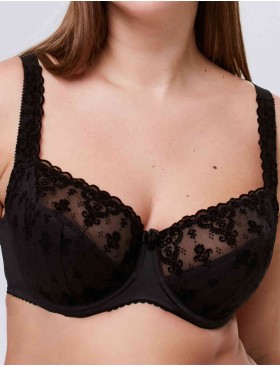 Бюстгальтер полумягкий Elli 9001 черный бархат, Цвет: бархат черный, Размеры: 75H