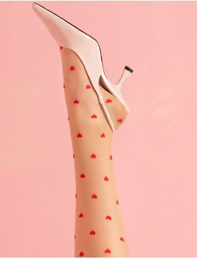 Чулки Fiore 4092/O LOVE BOOSTER 15 den пудровый/красный, Цвет: пудровый/красный, Размеры: 4