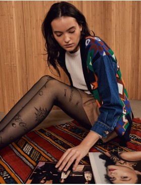 Колготки с узором Fiore 6073/G ASTRO 30 den черный, Цвет: черный, Размеры: 2, изображение 2