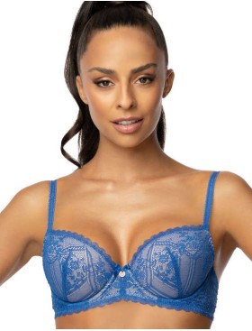 Бюстгальтер балконет пуш-ап MAT MARINA niebieski M-3637-11, Цвет: голубой, Размеры: 70F, изображение 3