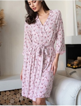 Халат женский вискоза Mia-Amore INESSA 5013, Цвет: пудра, Размеры: 4XL/5XL