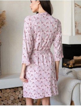 Халат женский вискоза Mia-Amore INESSA 5013, Цвет: пудра, Размеры: 4XL/5XL, изображение 2