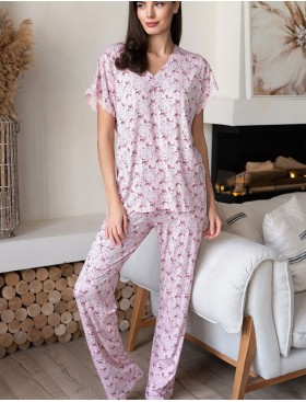 Пижама женская с брюками Mia-Amore INESSA 5016, Цвет: пудра, Размеры: L, изображение 3