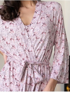 Халат женский длинный Mia-Amore INESSA 5019, Цвет: пудра, Размеры: 2XL/3XL, изображение 5