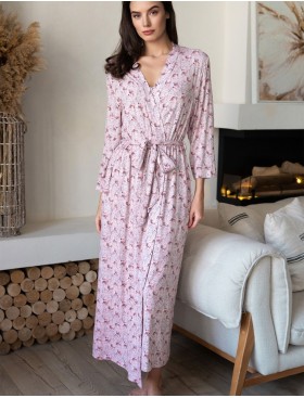 Халат женский длинный Mia-Amore INESSA 5019, Цвет: пудра, Размеры: 2XL/3XL, изображение 4