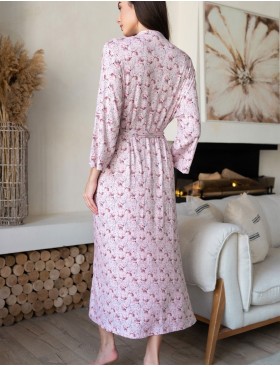 Халат женский длинный Mia-Amore INESSA 5019, Цвет: пудра, Размеры: 2XL/3XL, изображение 2
