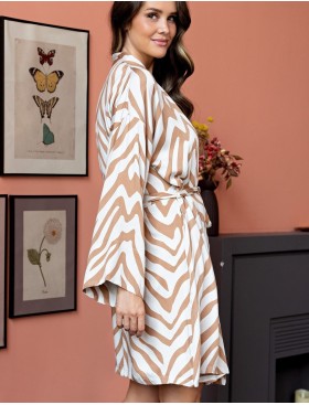 Короткий халат с принтом Mia-Amore SEVILLE 5063 белый, Цвет: белый, Размеры: 2XL/3XL, изображение 3