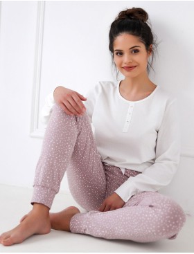 Хлопковая пижама с брюками Sensis ELLEN, Цвет: белый, Размеры: L