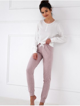 Хлопковая пижама с брюками Sensis ELLEN, Цвет: белый, Размеры: L, изображение 2
