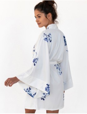 Атласный халат- кимоно Sensis GLADYS, Цвет: белый, Размеры: L/XL, изображение 2