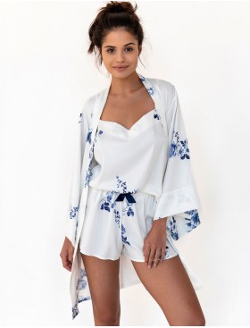 Атласный халат- кимоно Sensis GLADYS, Цвет: белый, Размеры: L/XL, изображение 4