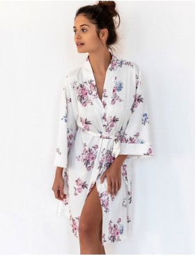 Атласный халат под пояс Sensis LUCRETIA, Цвет: белый, Размеры: L/XL