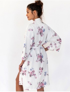 Атласный халат под пояс Sensis LUCRETIA, Цвет: белый, Размеры: L/XL, изображение 2