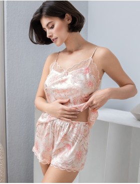 Шелковый комплект с шортами Mia-Amore MOLLY 1922, Цвет: персиковый, Размеры: L, изображение 3