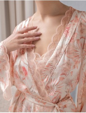 Кимоно шелковое женское Mia-Amore MOLLY 1923, Цвет: персиковый, Размеры: L/XL, изображение 4