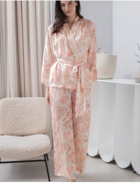 Шелковый комплект тройка Mia-Amore MOLLY 1926, Цвет: персиковый, Размеры: L