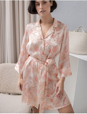 Шелковая рубашка-халат Mia-Amore MOLLY 1927, Цвет: персиковый, Размеры: L