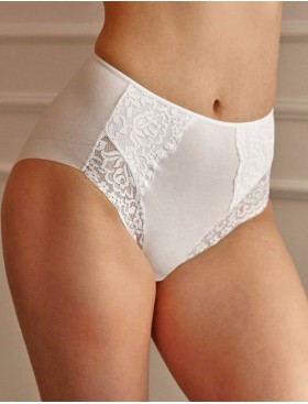 Хлопковые трусы макси с кружевной отделкой Janira LACE COTTON BAND 1032081 blanco, Цвет: blanco (белый), Размеры: M