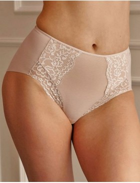 Хлопковые трусы макси с кружевной отделкой Janira LACE COTTON BAND 1032081 dune, Цвет: dune (песочный), Размеры: XL