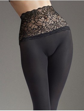 Колготки с широким кружевным поясом Marilyn EXCLUSIVE SLIM EMOTION 60 den чёрный, Цвет: чёрный, Размеры: 1/2