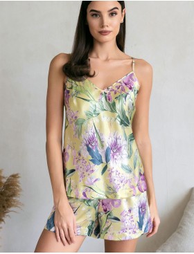 Пижама майка и шорты шёлк Mia-Amore IOLANTA 3952, Цвет: мультицвет, Размеры: S